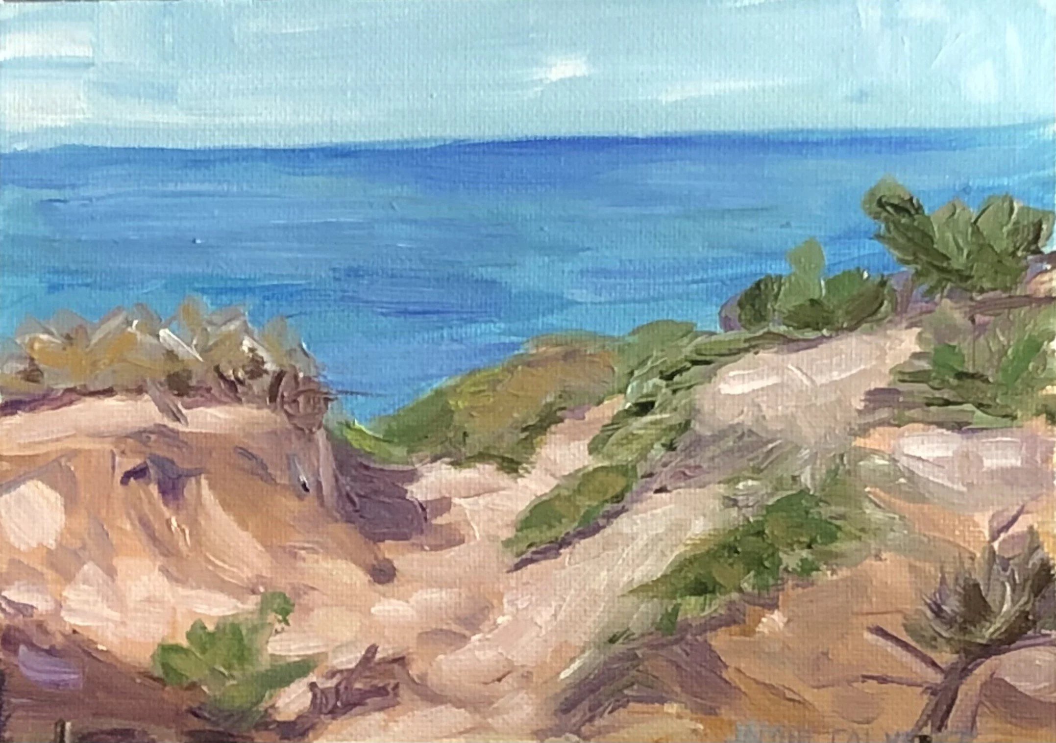 "Sand Dune", Oil on linen panel, 5" x 7", Malibu, California.  SOLD.