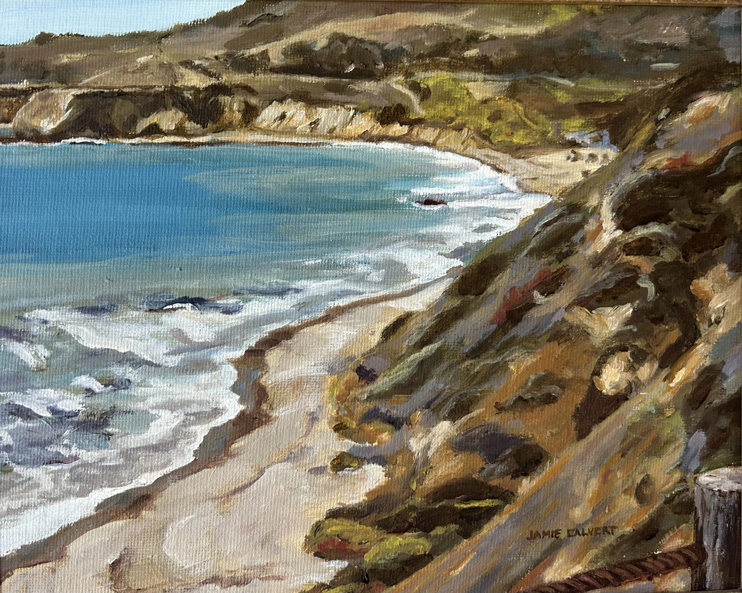 "PBC", Oil on linen canvas, 8" x 10", Portuguese Bend Club, California.  SOLD.