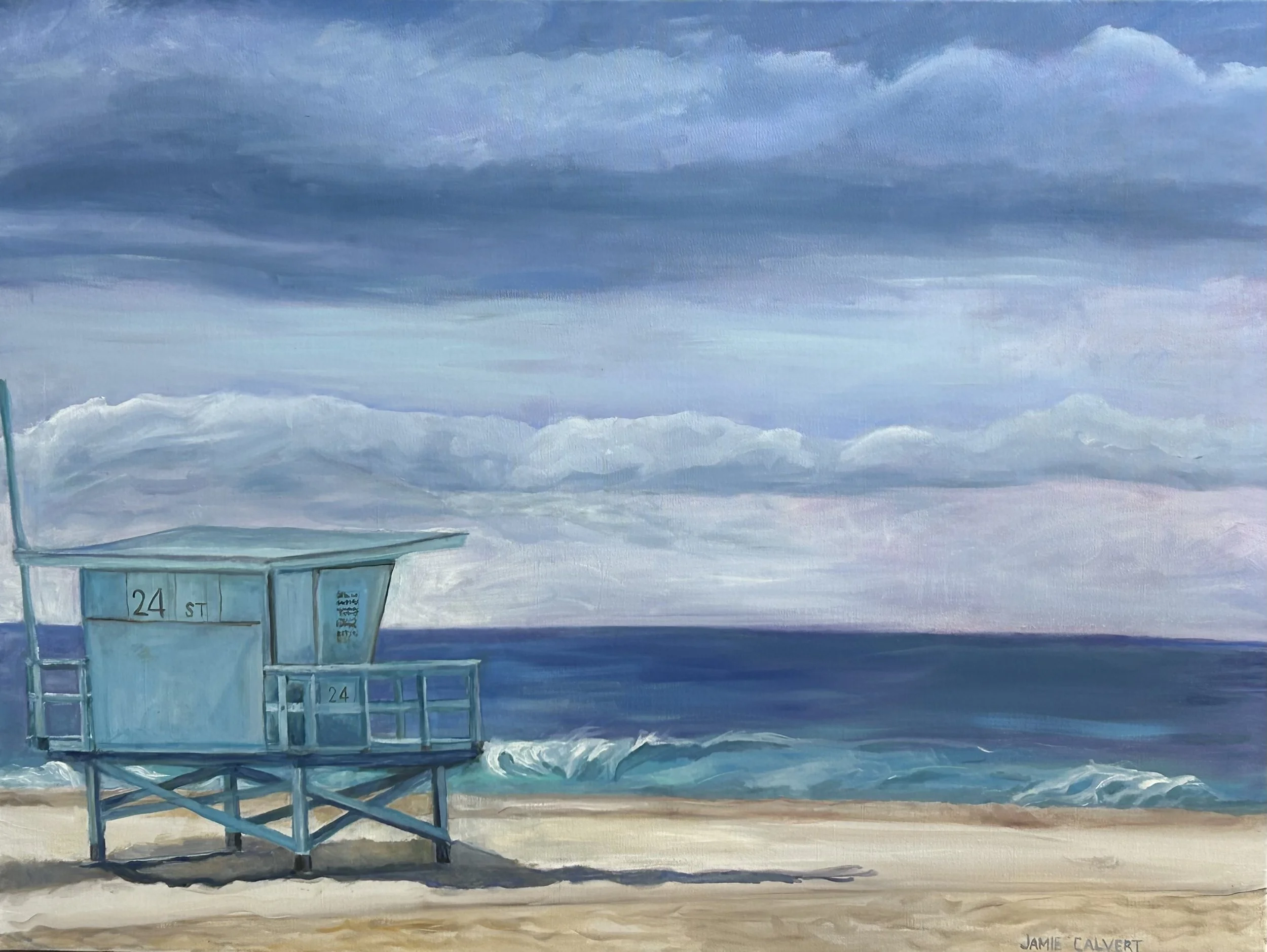 "Storm Approaching", Oil on linen canvas, 30" x 40", Hermosa Beach, California.  SOLD.