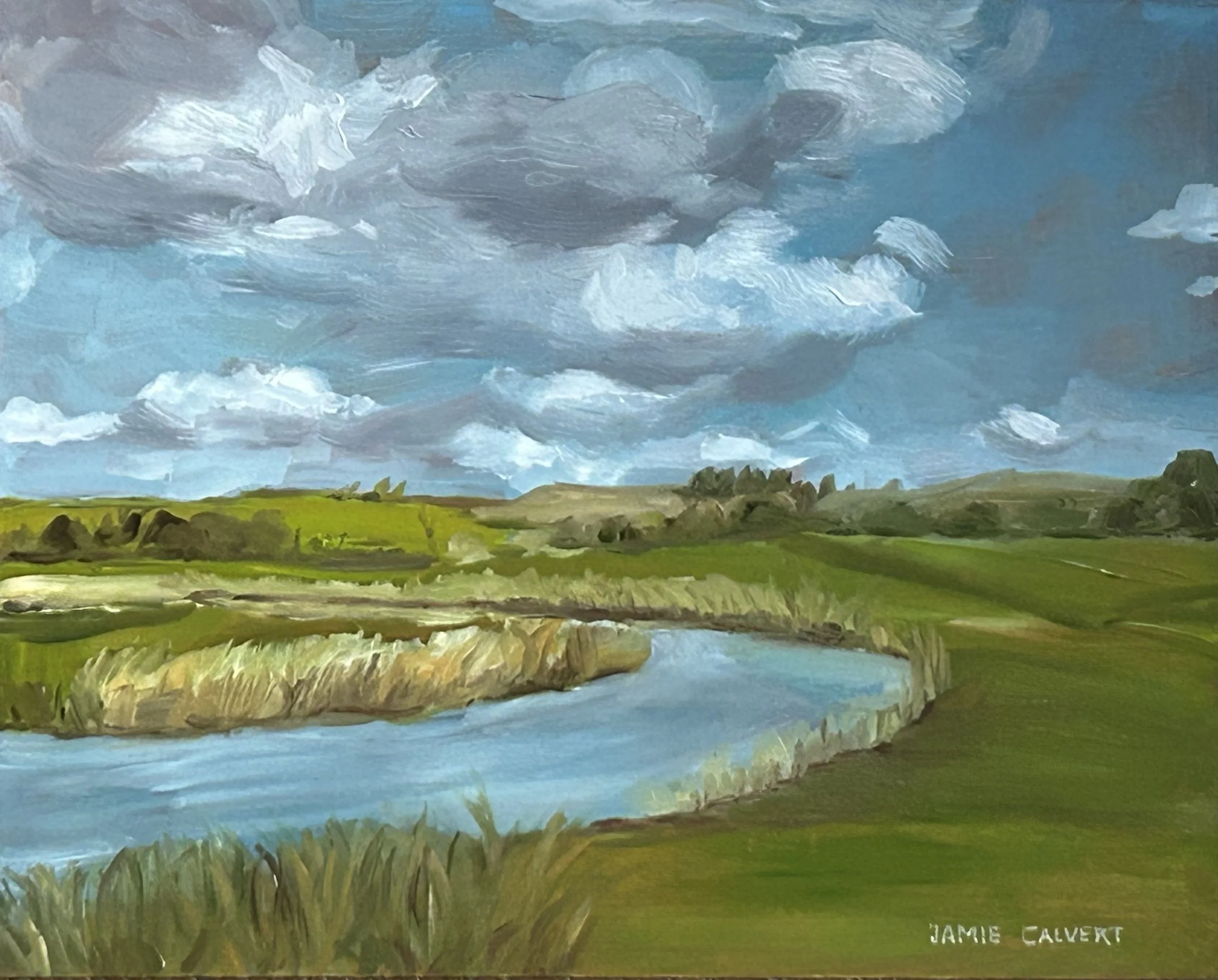 "Irish Sky", 8" x 10", oil on wood panel, Irish Countryside.  $400.