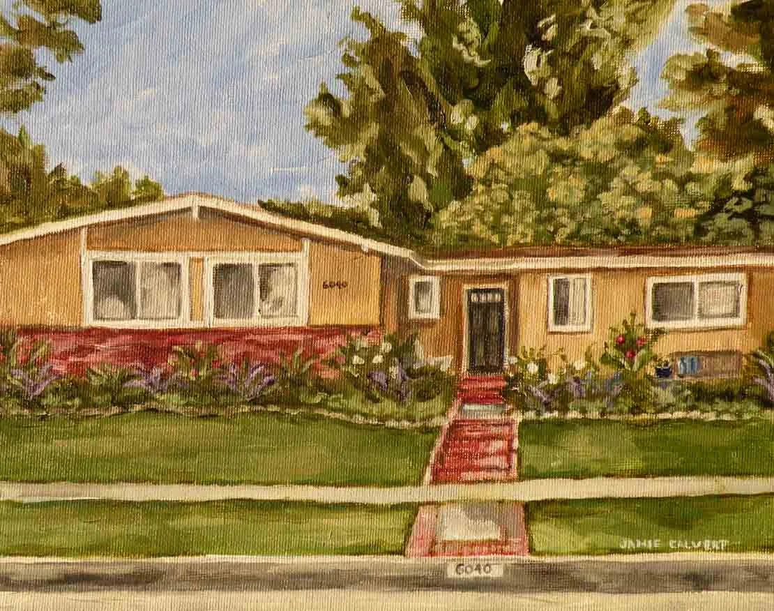 Rancho Palos Verdes Home, 8" x 10", oil on linen canvas.  