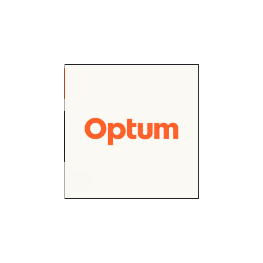 Orange-colored text 'Optum' on a white background.