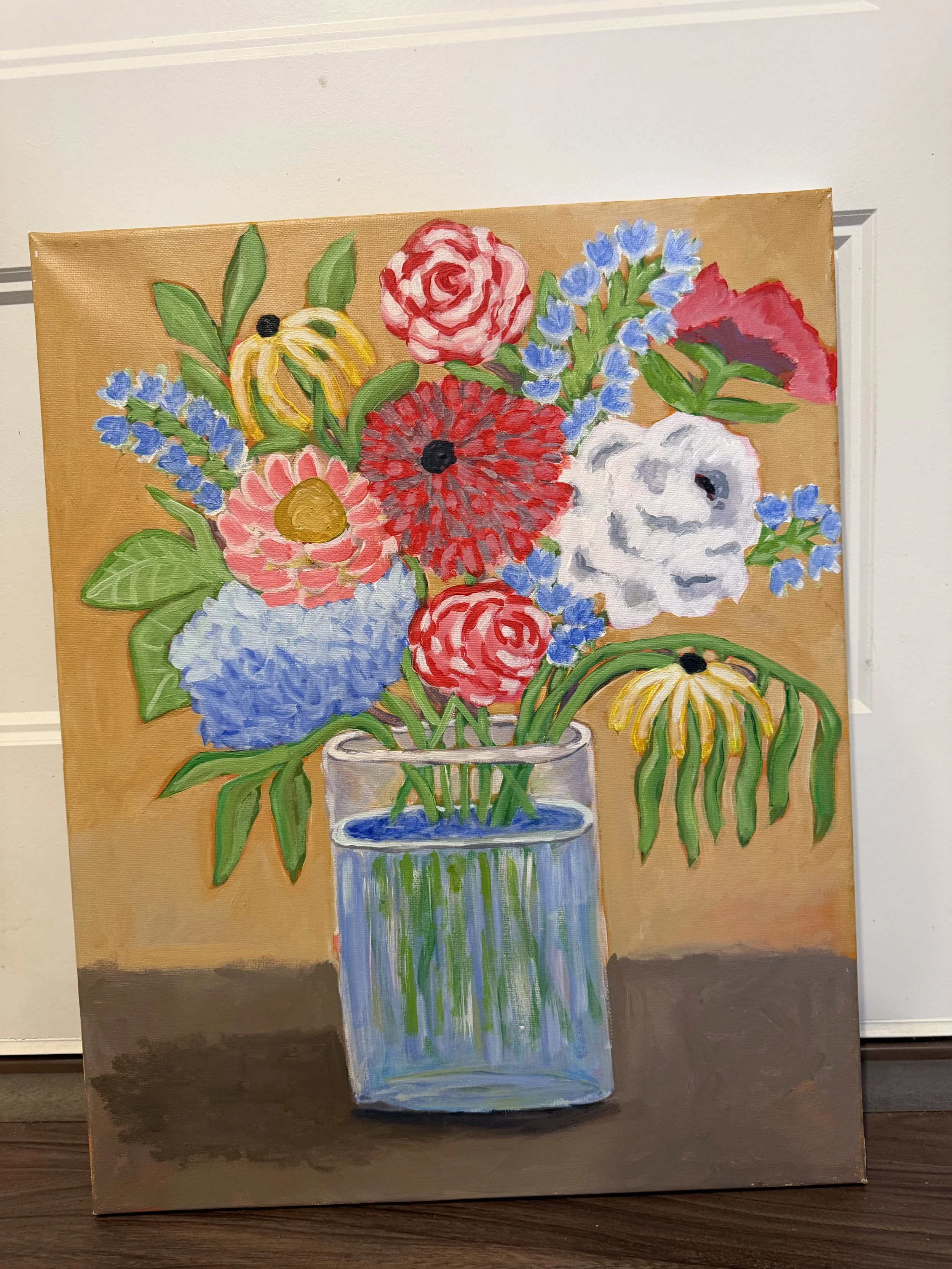 Flowers in a glass vase