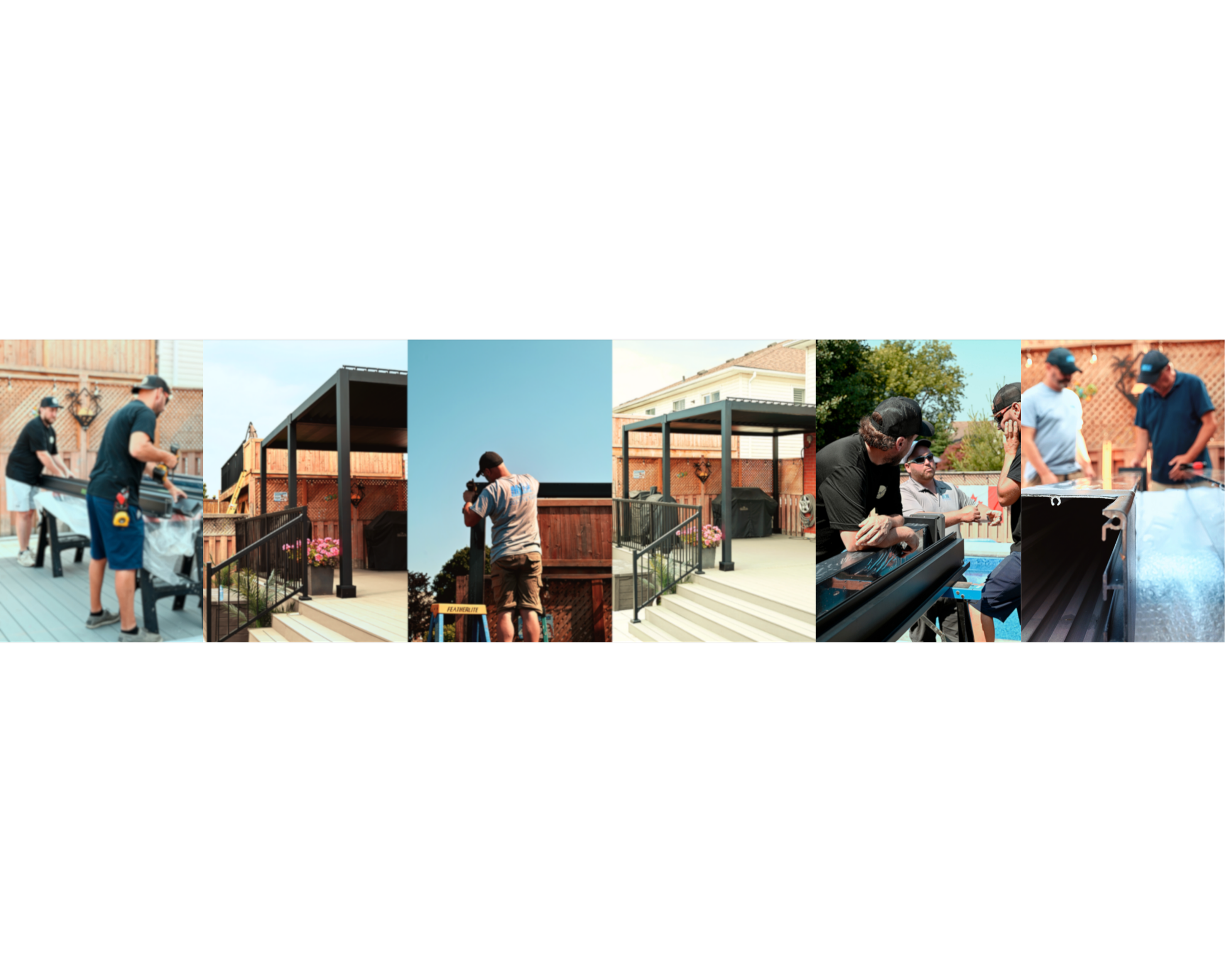 Ontario Pergola crew working on pergola outdoor projects