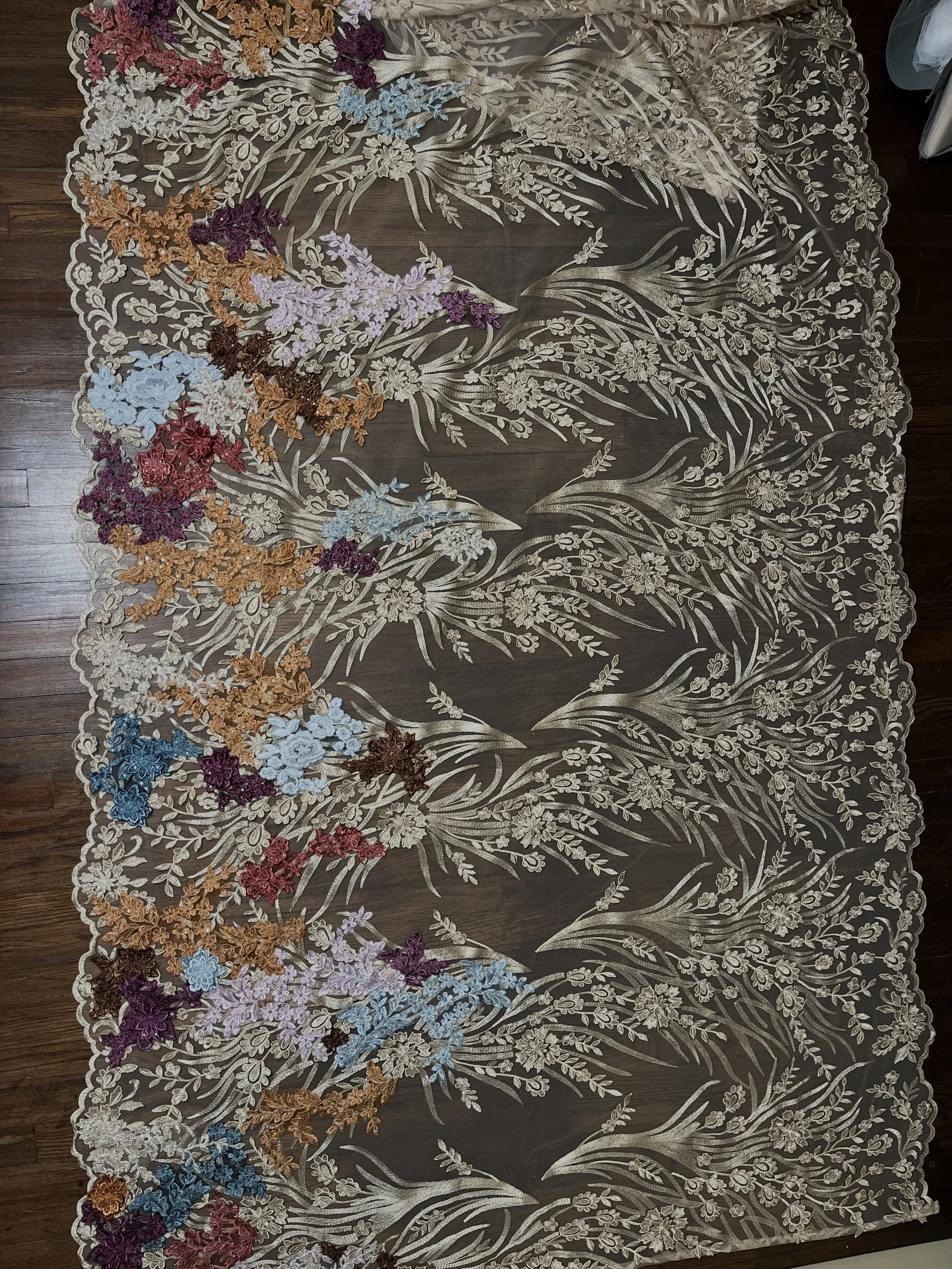 Custom dyed applique veil
