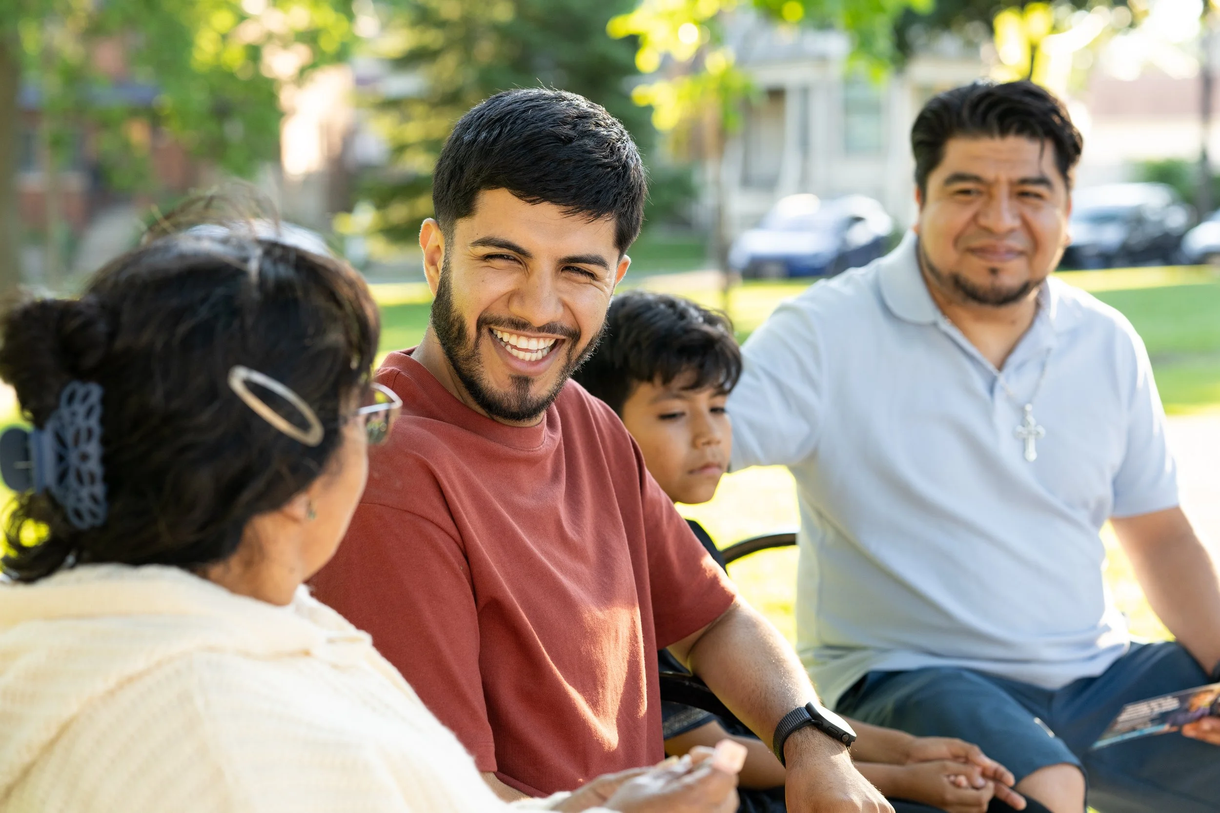 Photo of Ismael Luna with community members