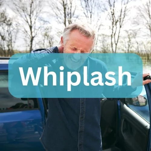 A man closing the door of a blue vehicle outdoors with trees in the background.