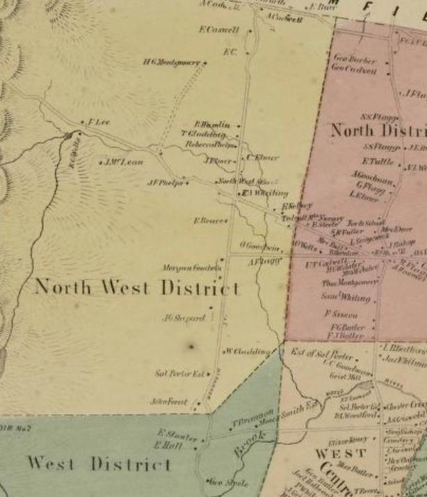 Historical map of West Hartford in a vintage style.