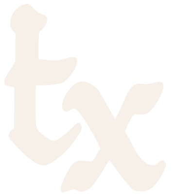 White anchor and a stylized letter X on a black background.