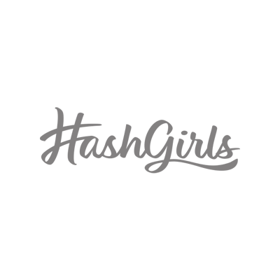 Black background with white text that says '#HashtagGirls' in stylized script.