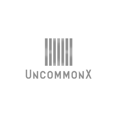 UncommonX logo with stylized vertical bars and the word 'UNCOMMNX' underneath.