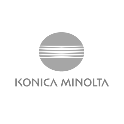 Konica Minolta logo with a stylized circle and horizontal lines