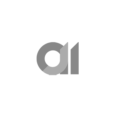 Stylized lowercase 'd' and 'a' in black and gray colors.