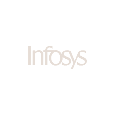 Infosys logo on a black background.