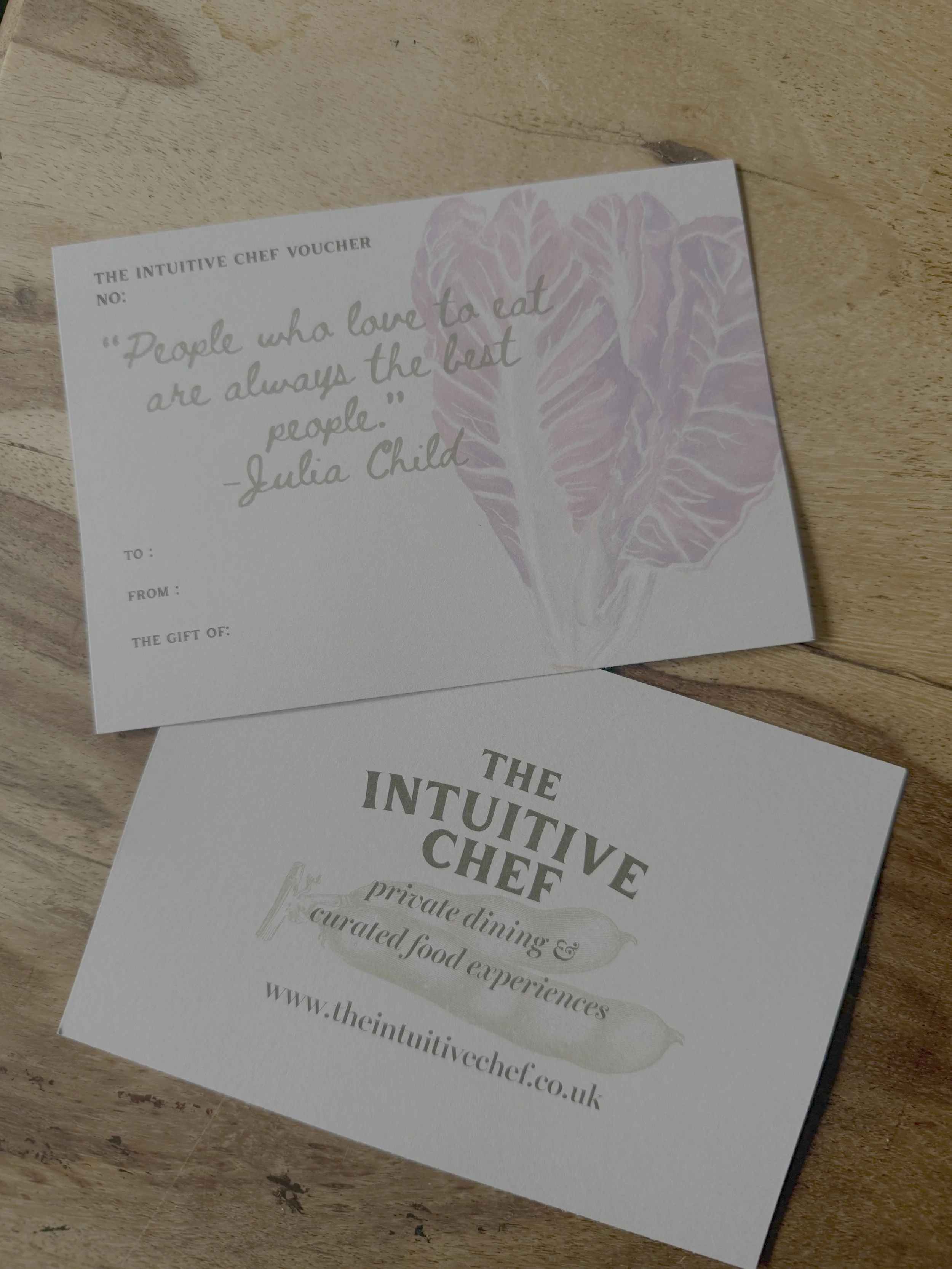 The Intuitive Chef Gift Card (free when purchasing an event space as a gift)