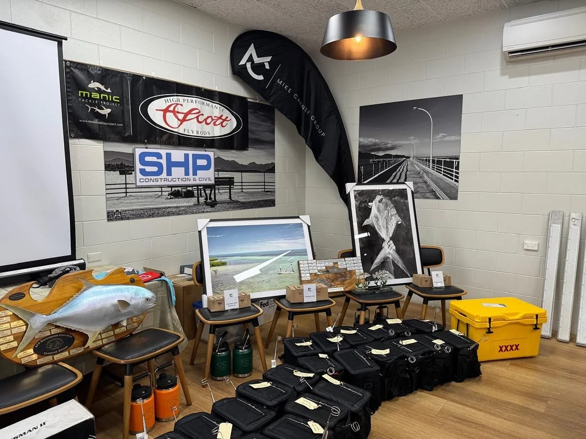 @afo_hinchinbrookflychallenge challenge stalwarts Richard and Laurie have got the show on the road with all the prizes and world famous &lsquo;competitor sample bags&rsquo; ready to roll. See you all at the Lucinda Point Hotel early for a 7 pm briefi