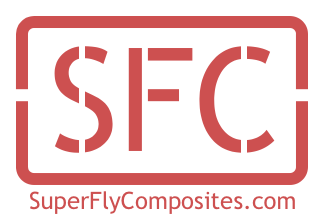 Logo with red border and text reading 'S F C' for SuperFlyComposites.com
