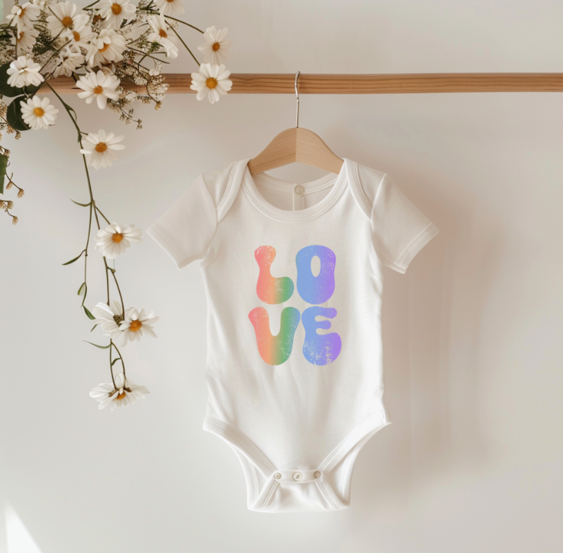 Pride love baby bodysuit