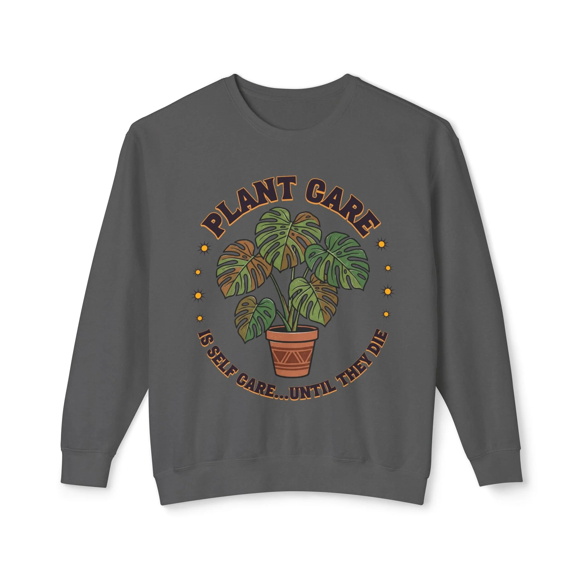 “Plant Care Is Self Care” Comfort Colors Sweatshirt – Monstera Plant Lover Crewneck, Indoor Plant Shirt, Gardener Gift