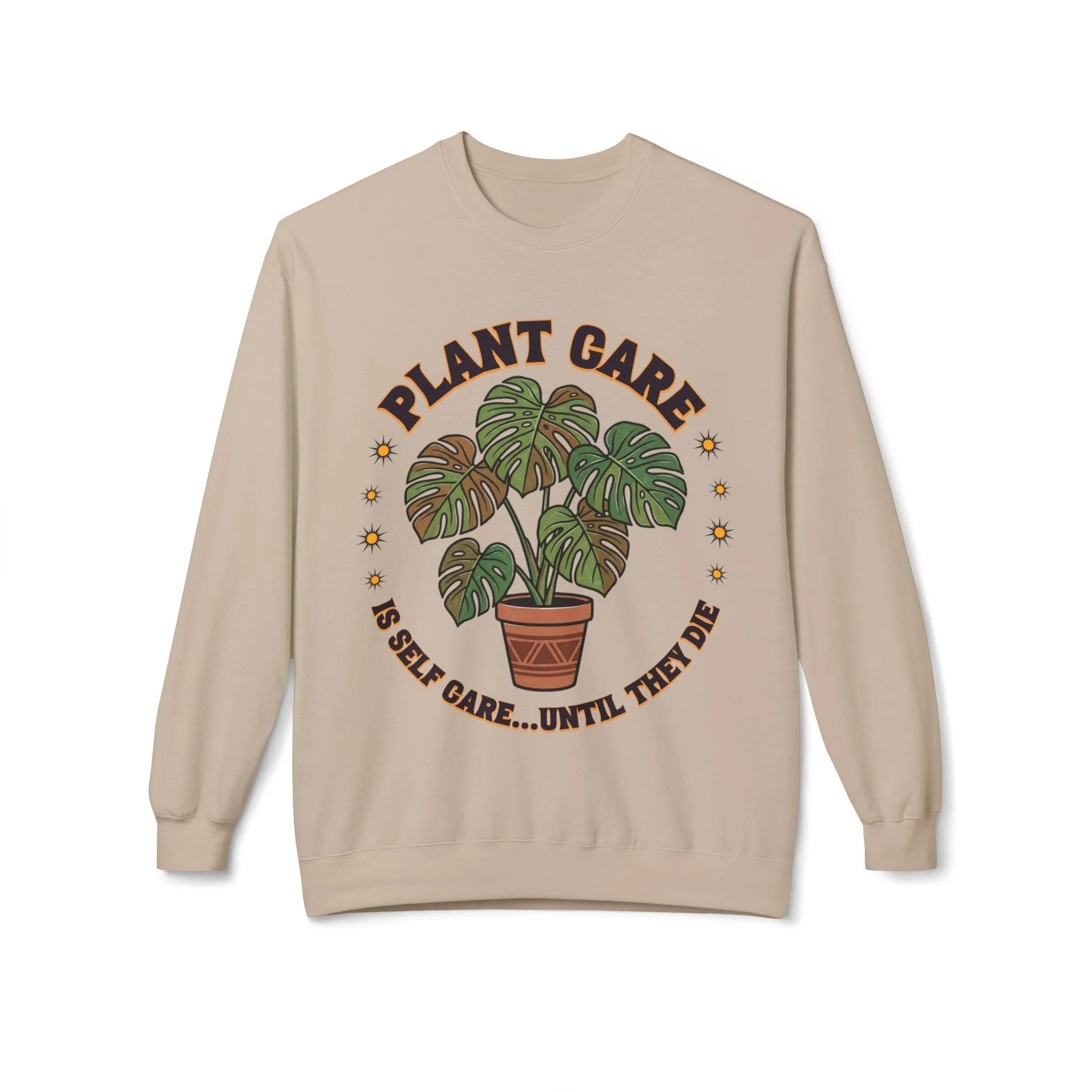 “Plant Care Is Self Care” Sweatshirt for Plant Lovers – Gildan SF000 Pepper, Monstera Crewneck, Gardener Gift for Men & Women