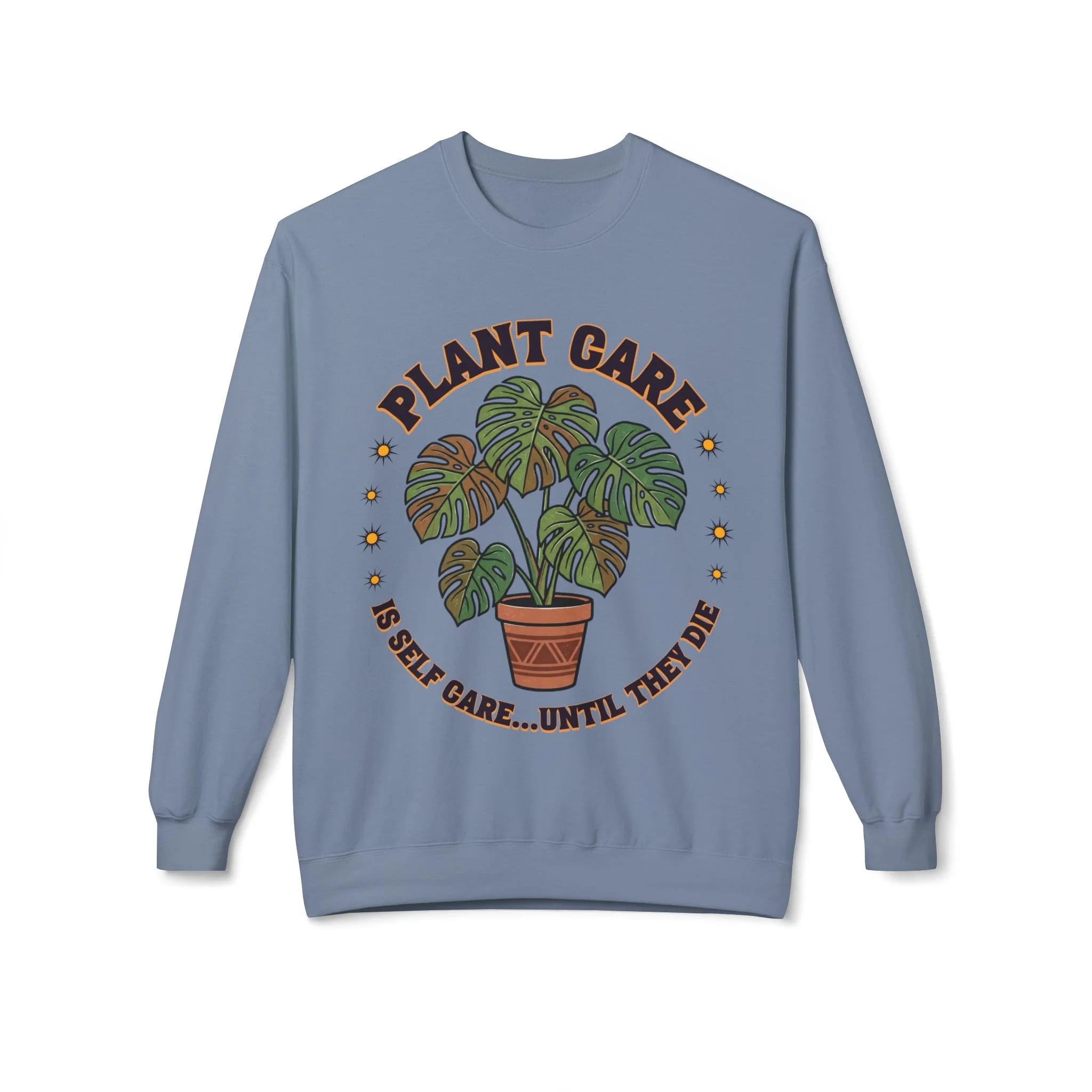 “Plant Care Is Self Care” Sweatshirt for Plant Lovers – Gildan SF000 Pepper, Monstera Crewneck, Gardener Gift for Men & Women