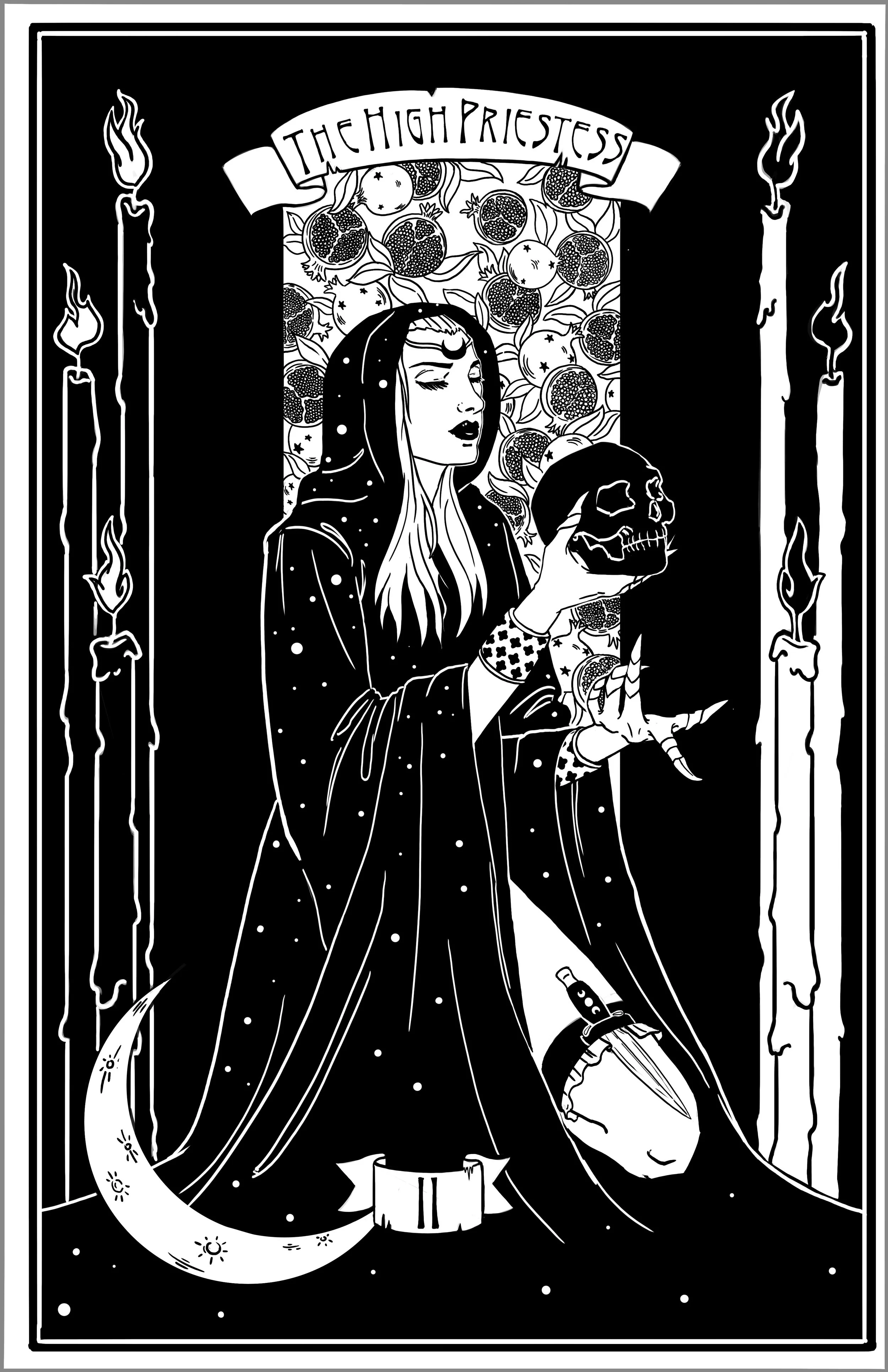 The High Priestess - Digital Art - 11x17