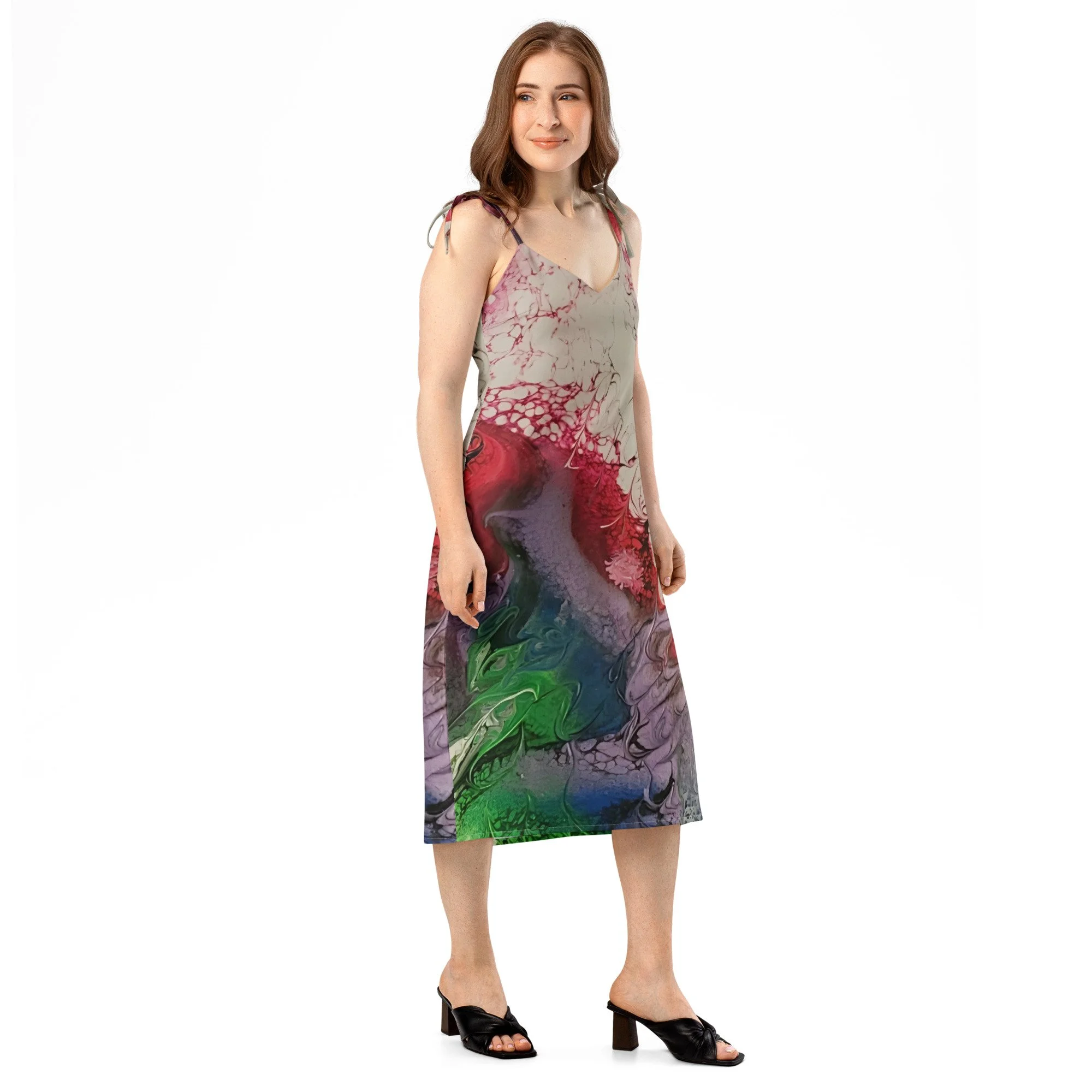 Tie-strap midi dress
