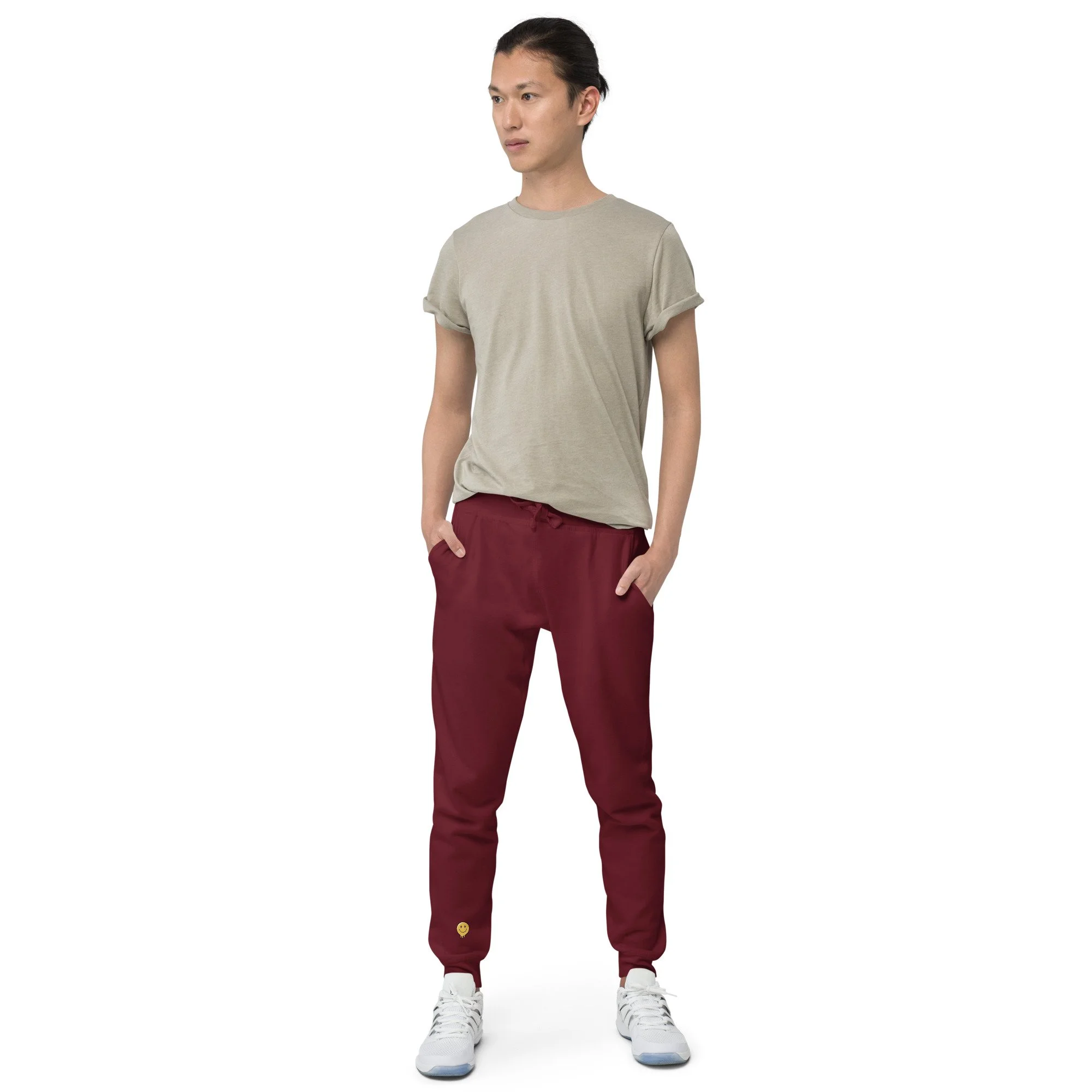 unisex-fleece-sweatpants-maroon-front-69e139515efac.jpg