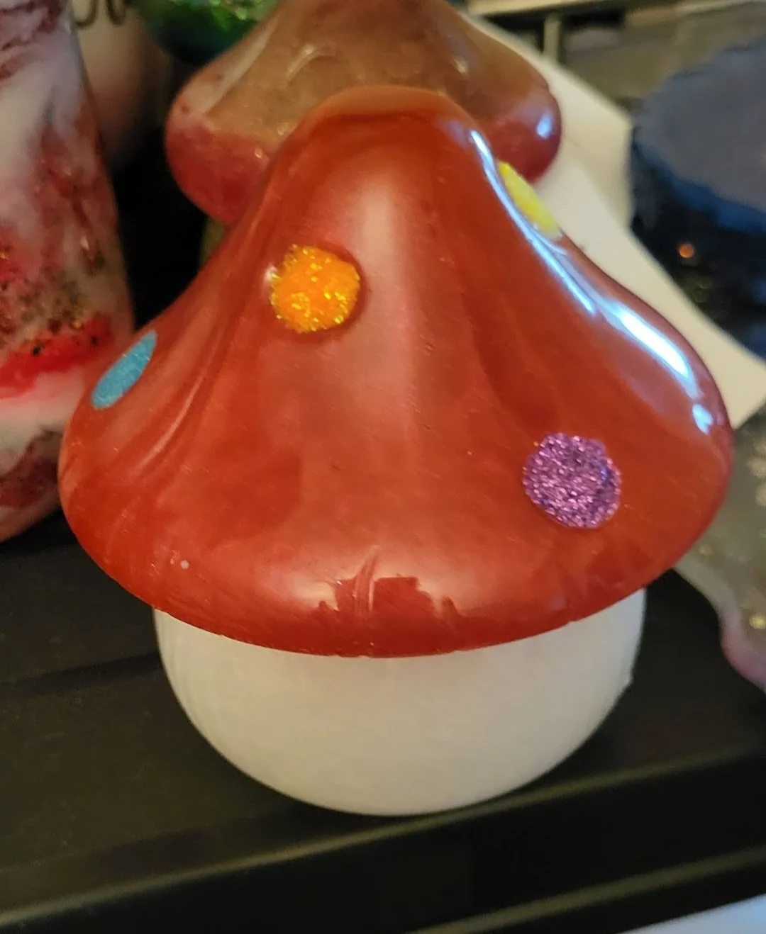 Glow Mushroom Jars, Candy Tops