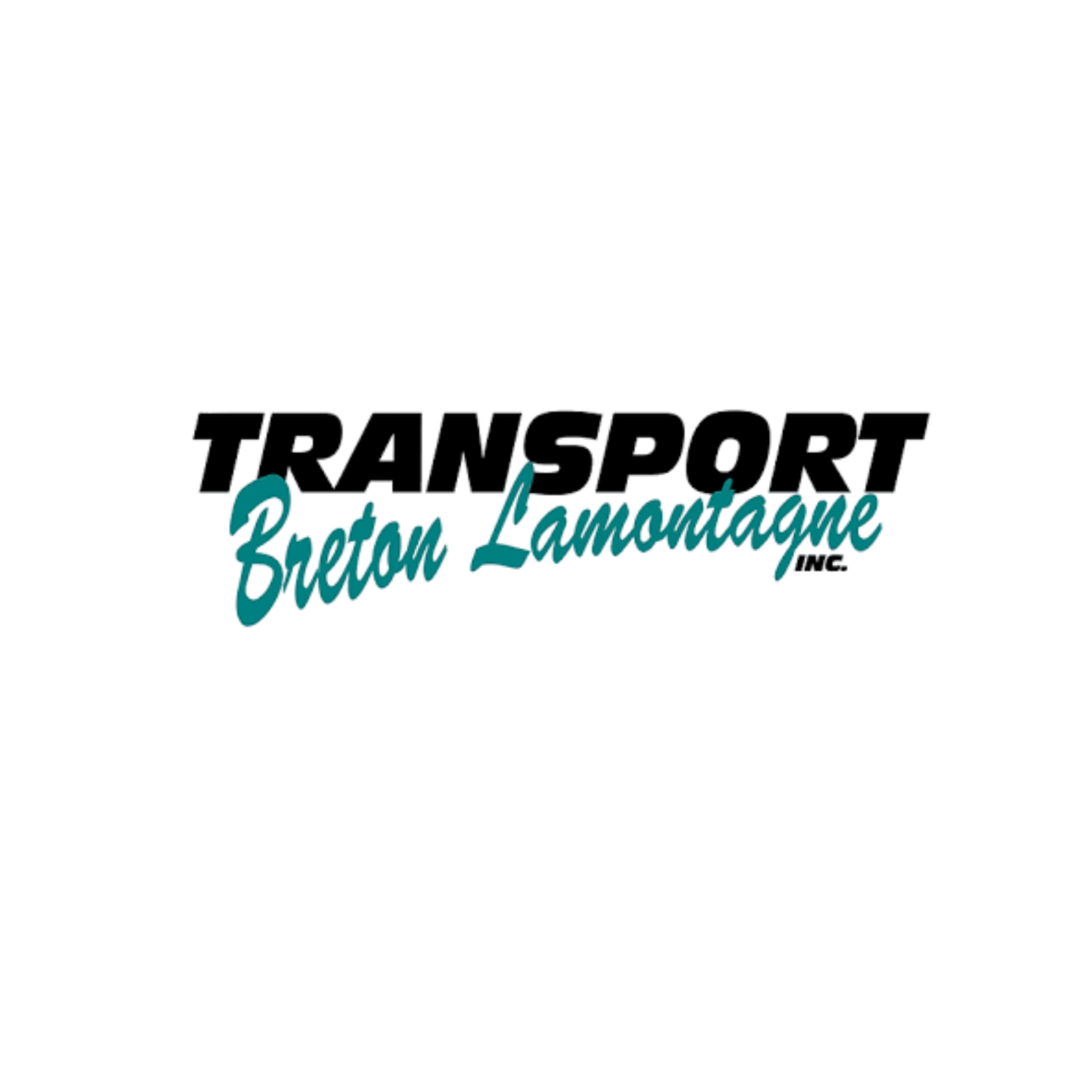Logo de la série télévisée 'Transport Bras-Lamoreuse' en style néon, avec texte en turquoise et noir.