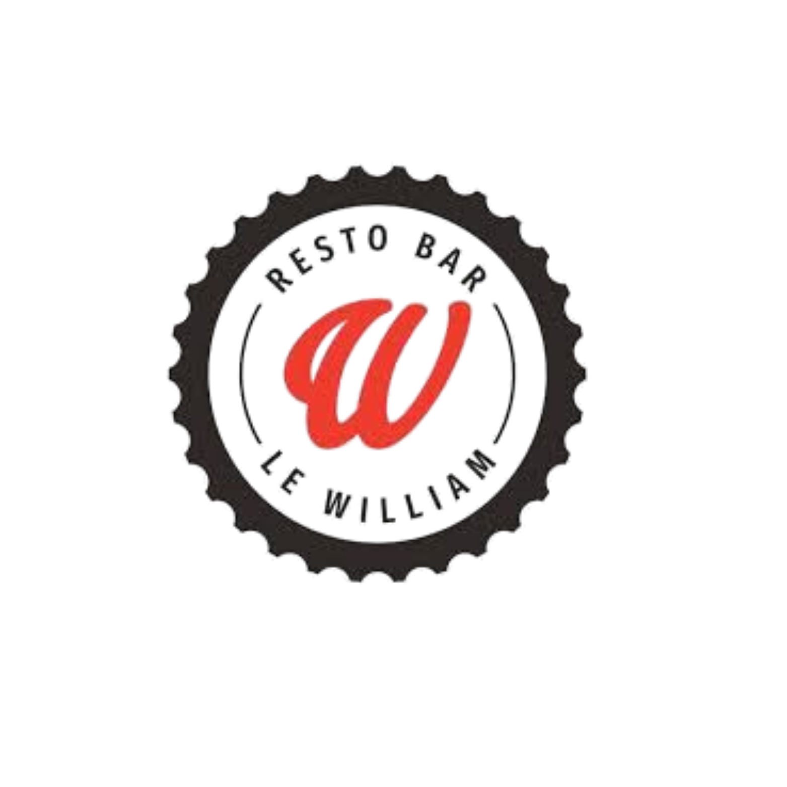 Logo de la marque 'WallRide' avec une roue dentée noire entourant un symbole rouge stylisé, sur un fond noir.