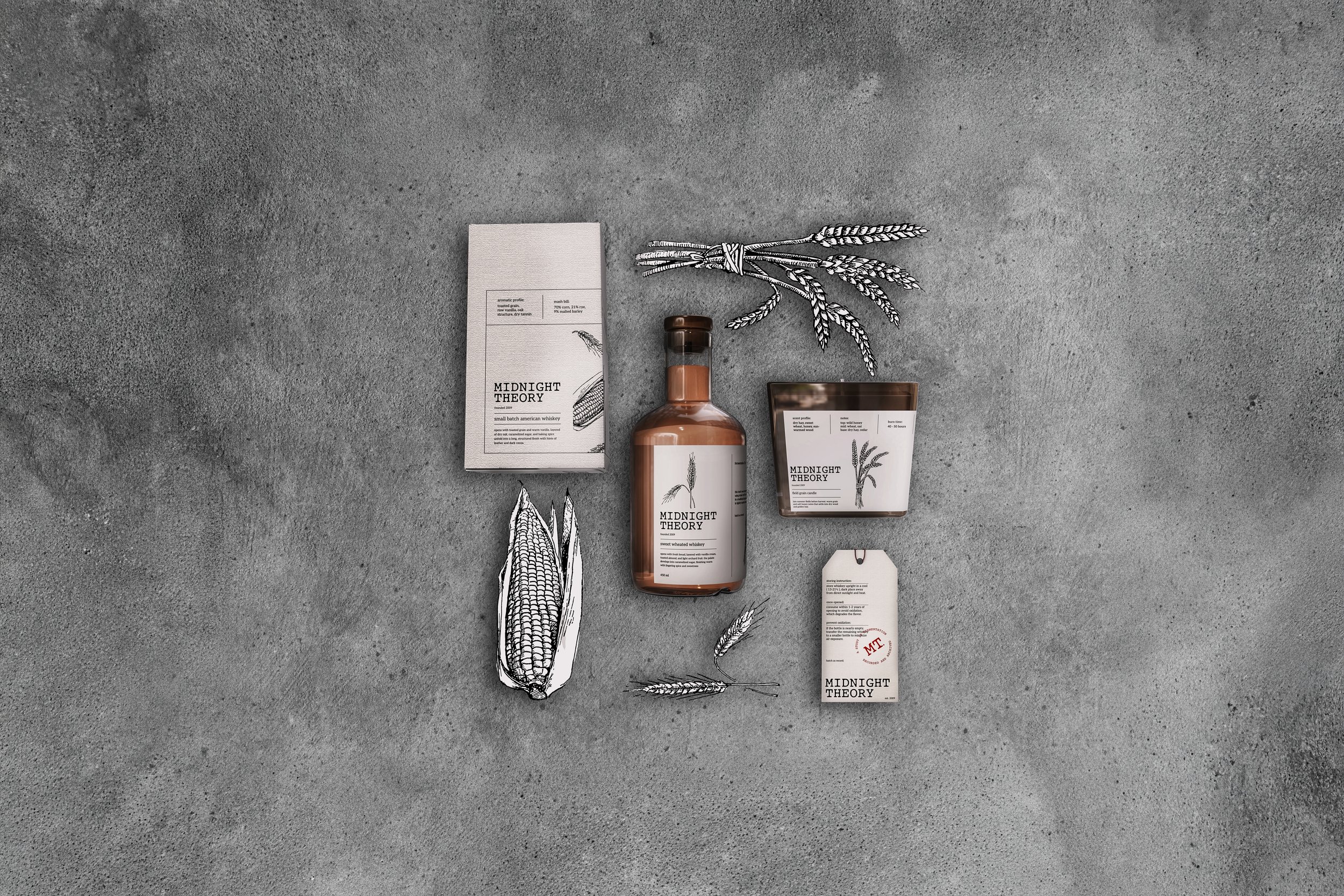 MIDNIGHT THEORY whiskey branding