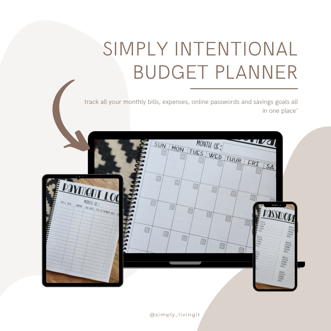 Simply Intentional Budget Planner ( DIGITAL DOWNLOAD)