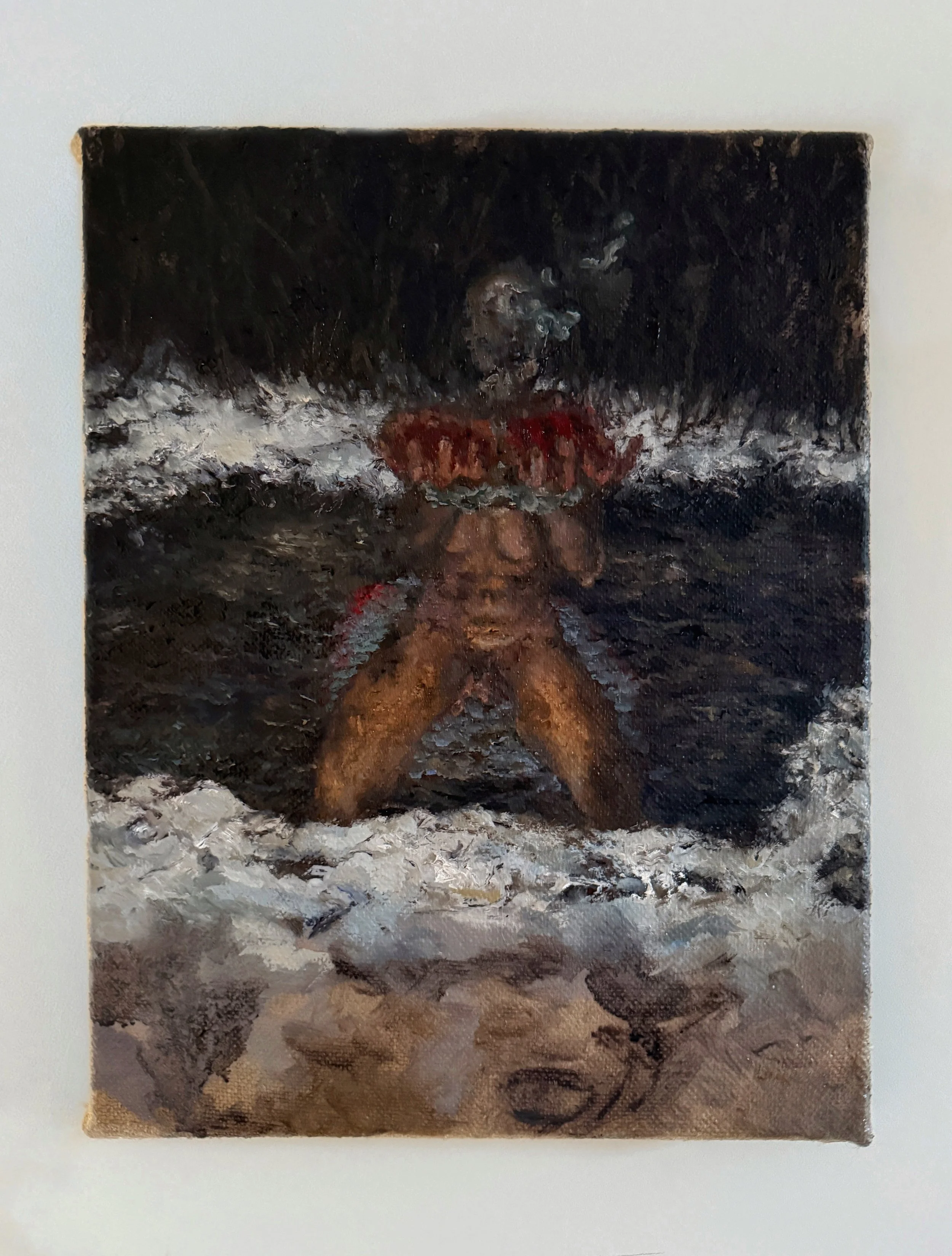 Give You My Hand; Holy Blood of the Covenant 
14 x 11 in. 
2026. 
Oil painting on linen.