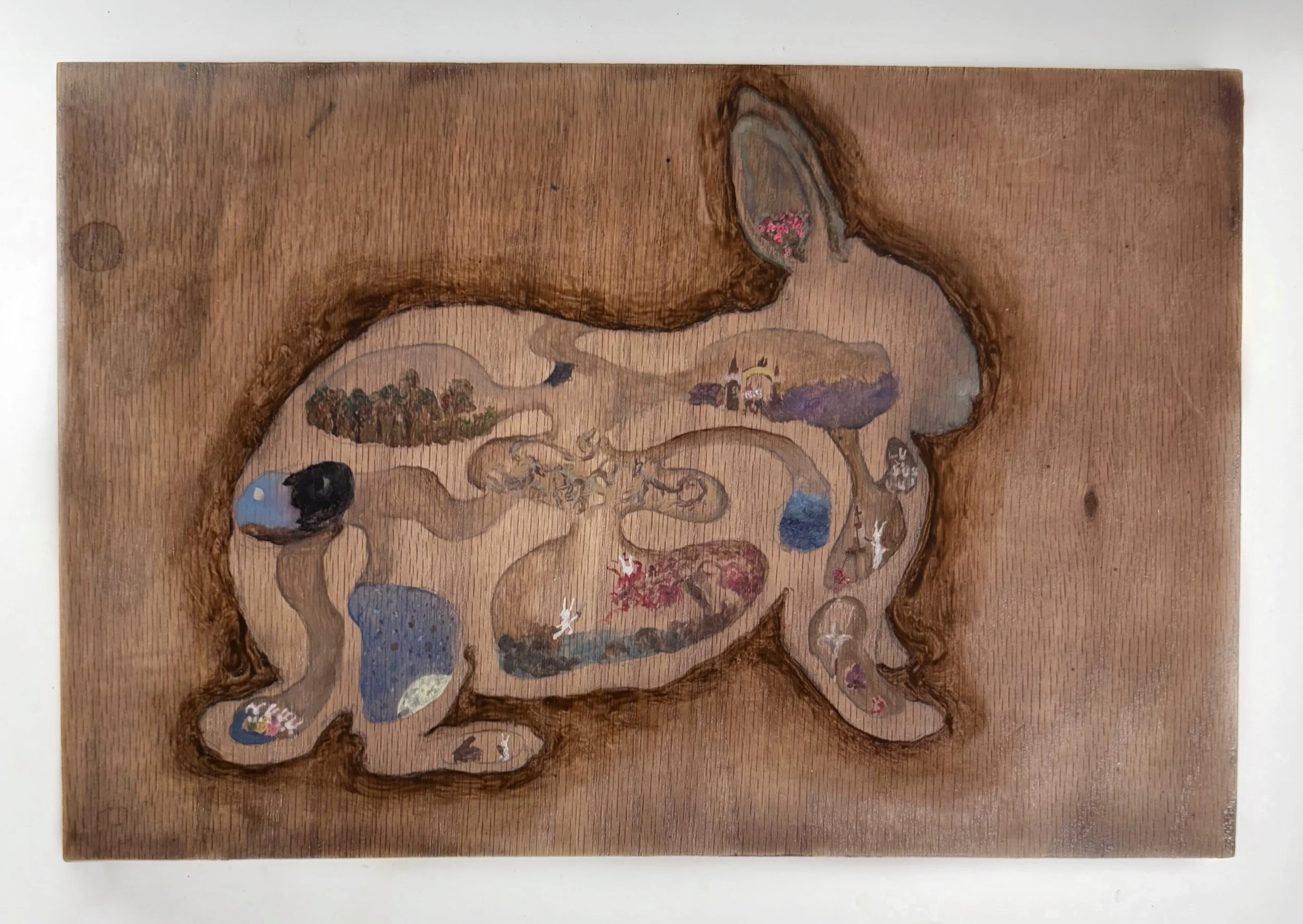 The Burrow
8 x 12 in.
2026.
Oil painting on wood.
