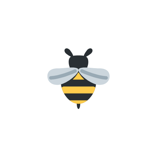 Illustration of a bee with sunglasses and black background.
