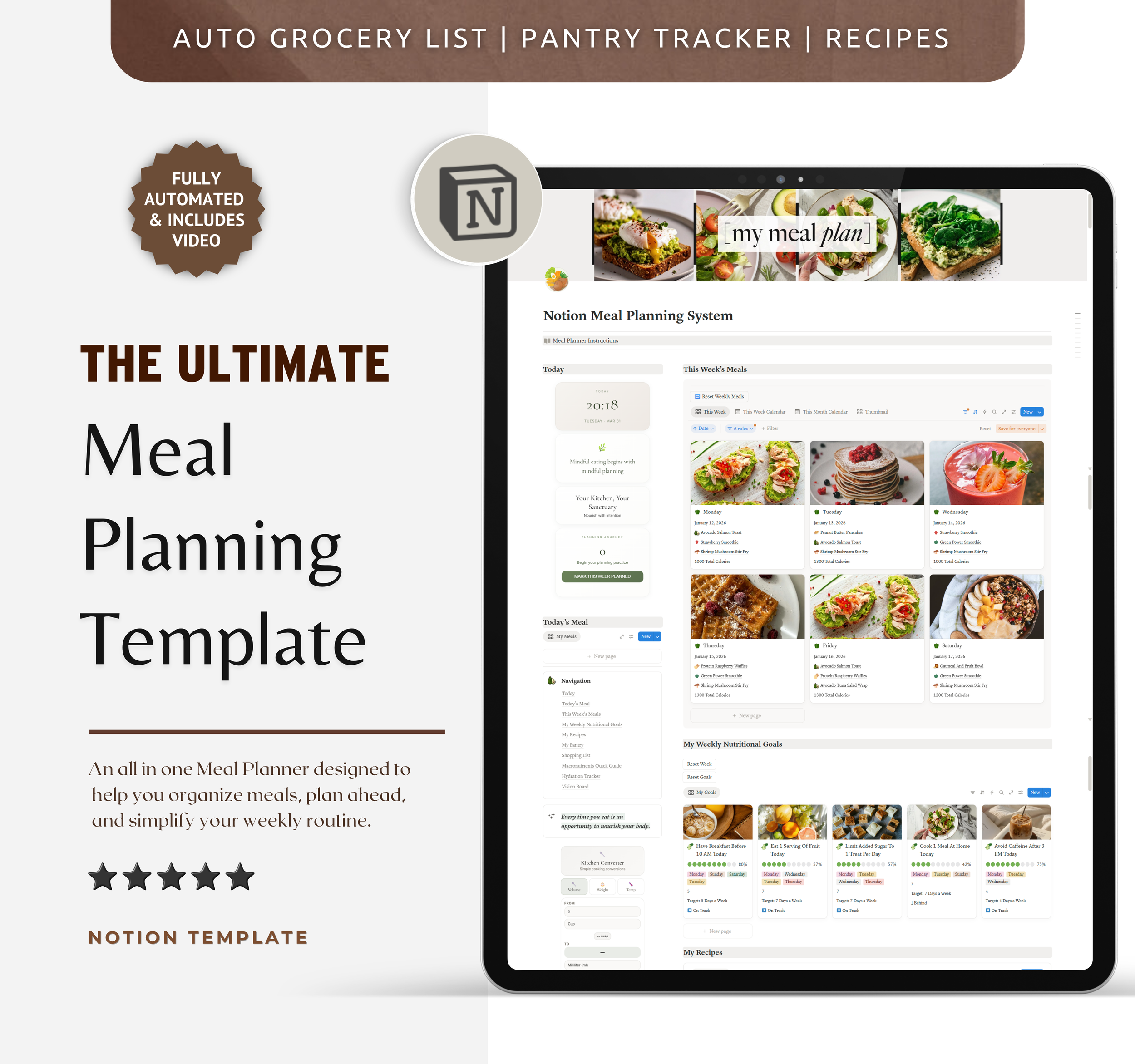 Notion Meal Planner System