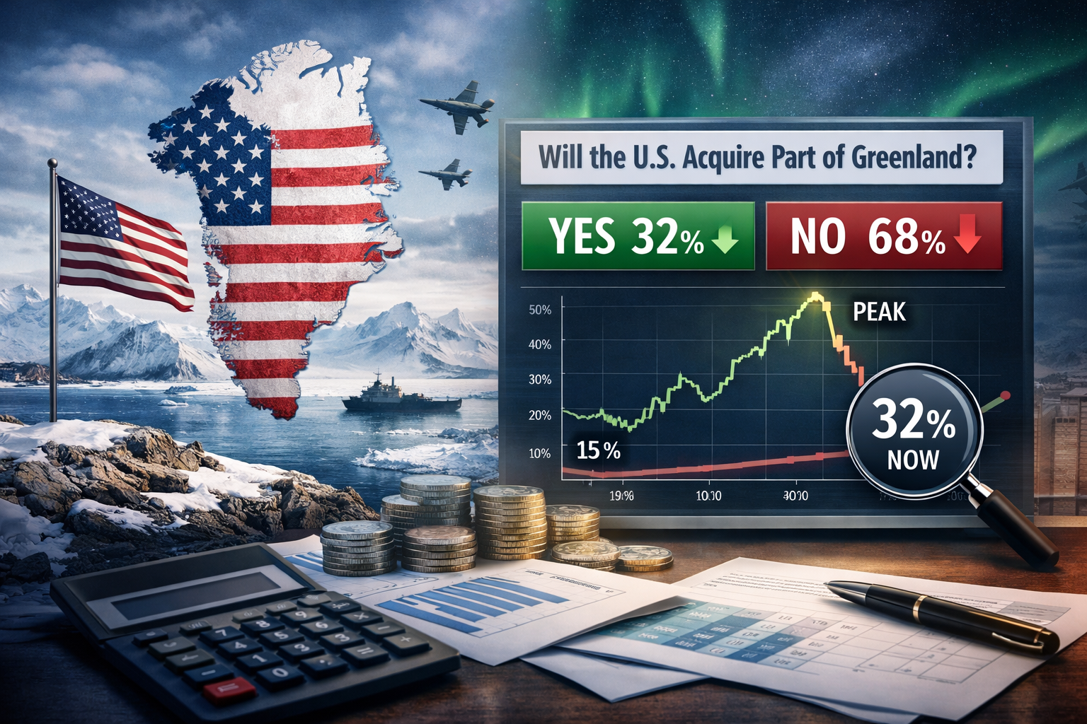 Market Consensus Signals 23% Probability of U.S. Acquisition of Greenland by End of 2026