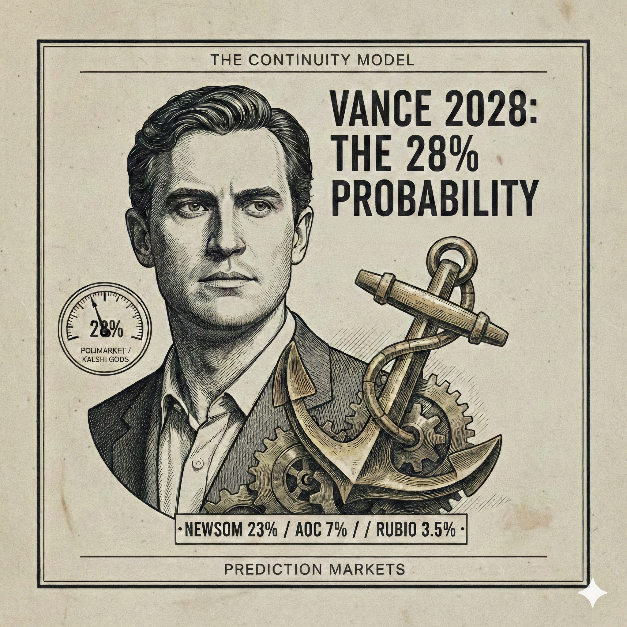 Market Consensus Signals 28% Probability of J.D. Vance Victory in 2028 Presidential Election