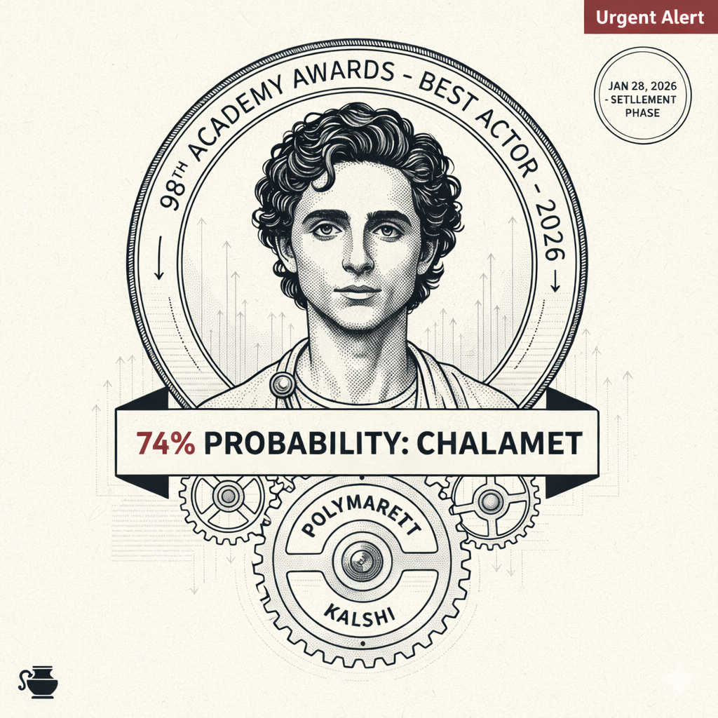Prediction Markets Assign 74% Probability to Timothée Chalamet as 2026 Best Actor Winner