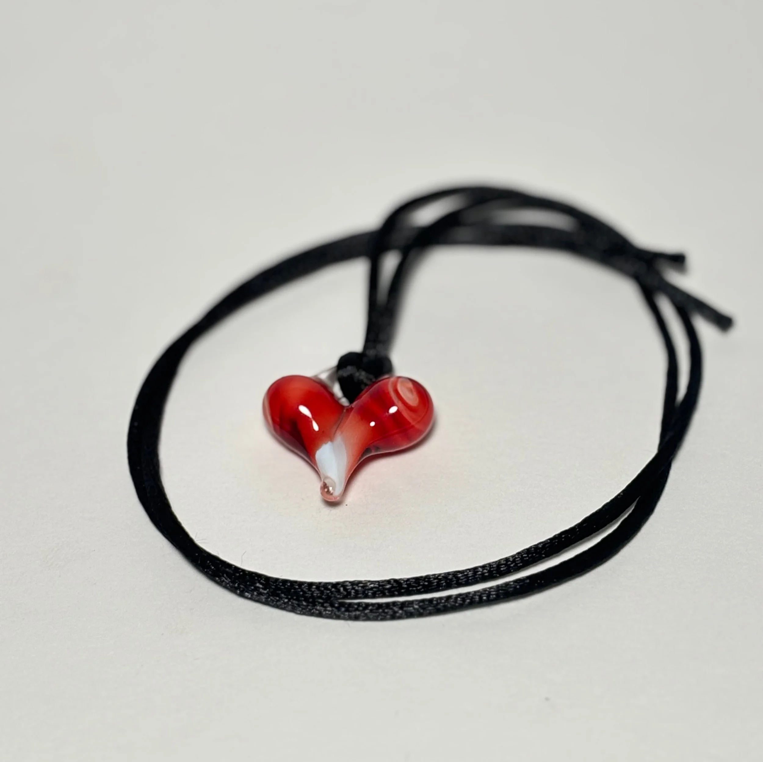 Red and white swirl mini heart