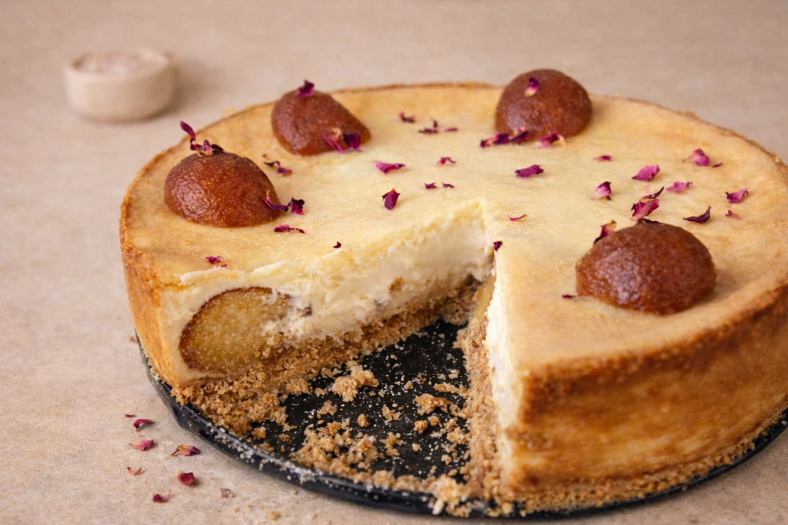 Gulab jamun cheesecake