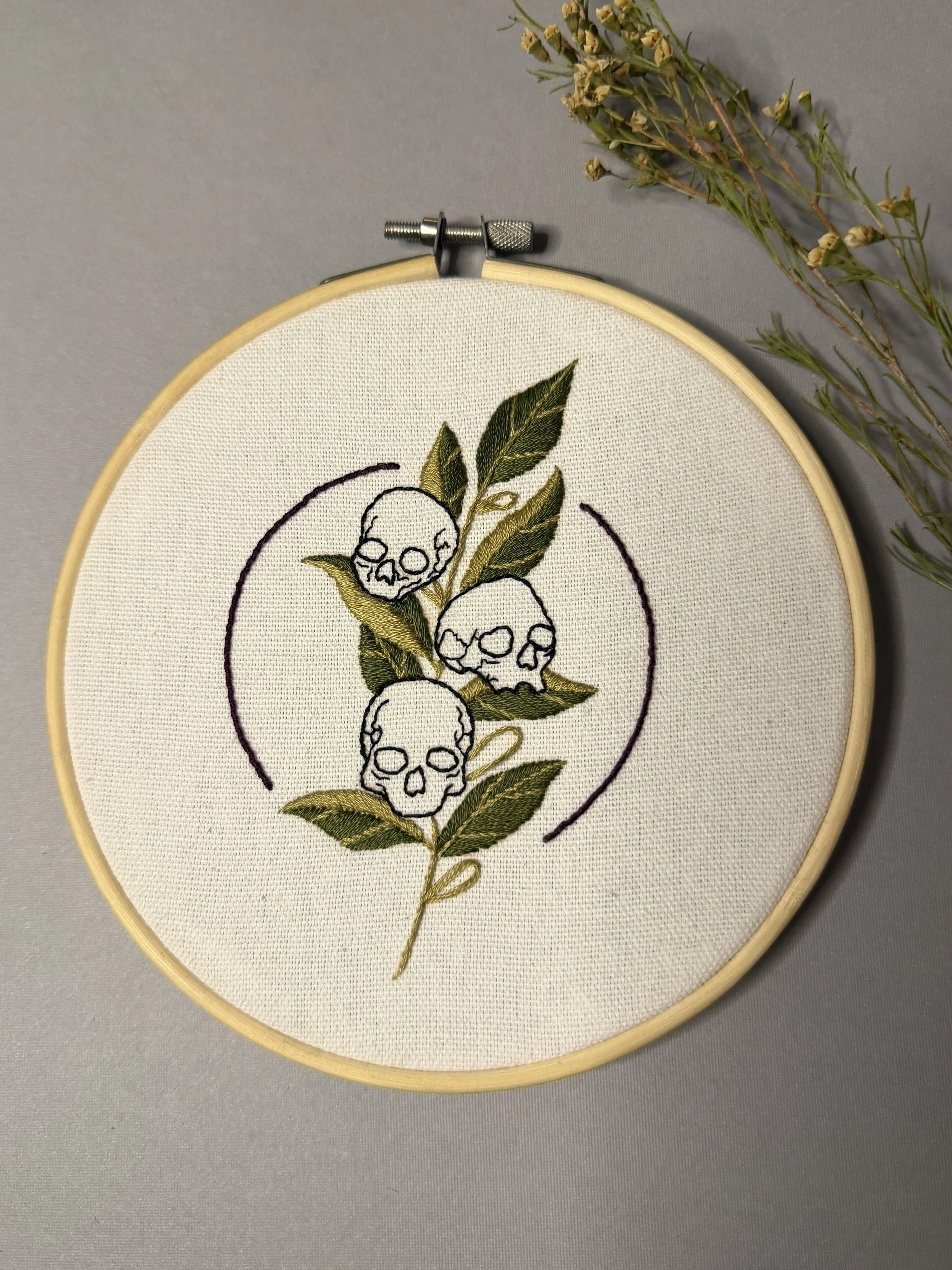 Skull Flower Hoop