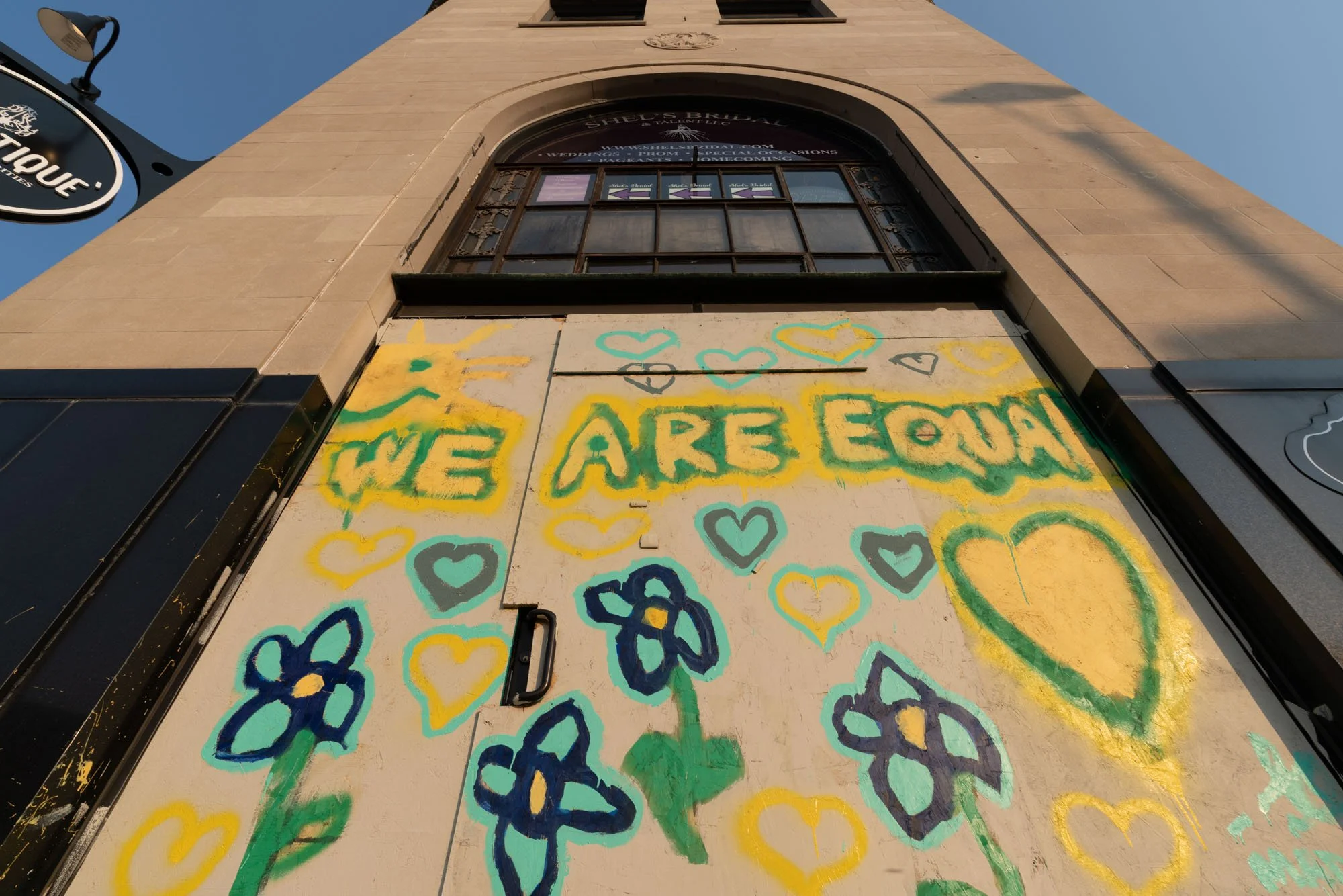 Meanwhile everyone in town was nervous about losing their business. A flowering of art over boarded up companies.