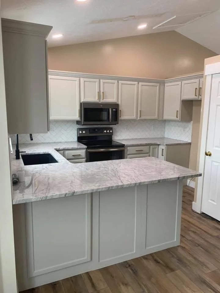 A lighter cabinet finish completely changed the feel of this kitchen. 
 
Refinishing existing cabinetry can brighten a space, modernize the overall look, and transform a kitchen without a full remodel. 
 
Before &rarr; After 
 
 
#CabinetRefinishing 