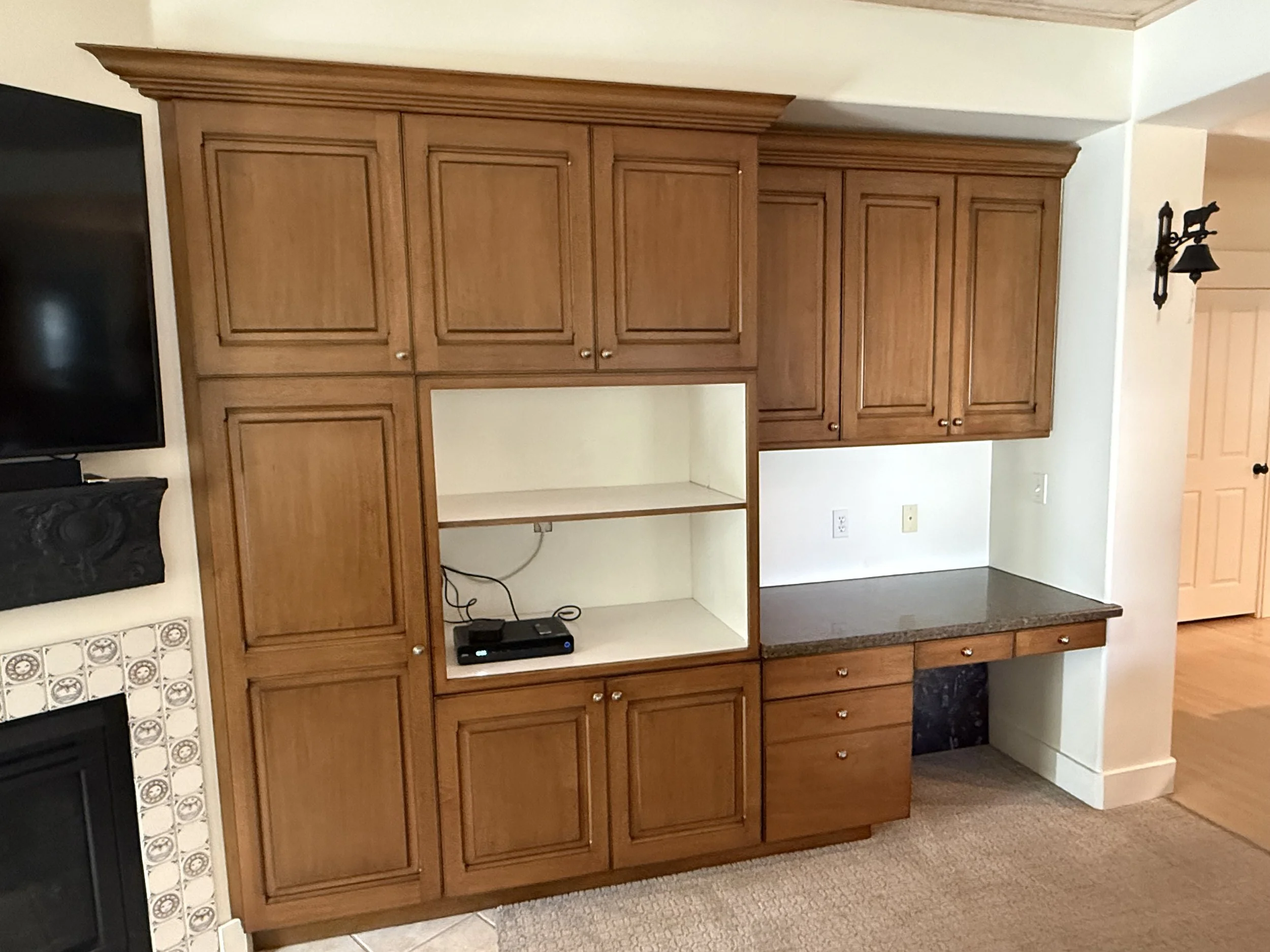 Built-in cabinetry after refinishing in Cottonwood Heights, Utah