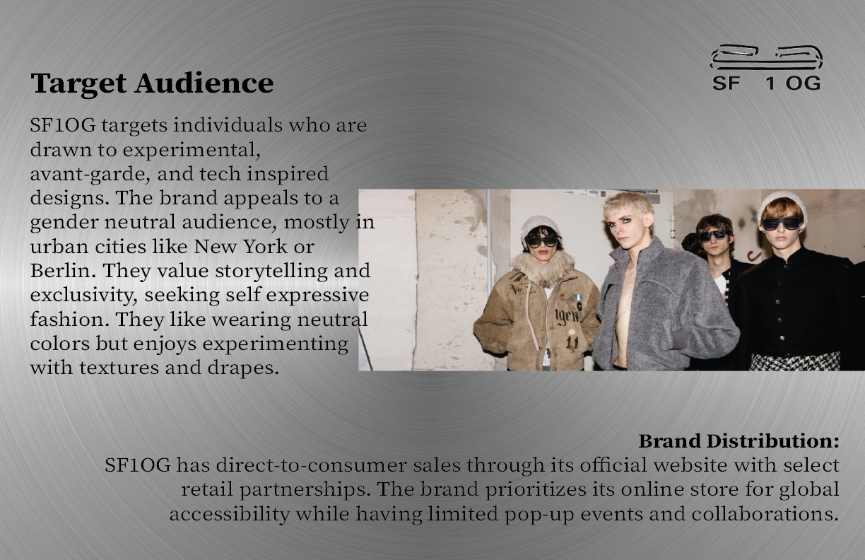 Group of four models wearing neutral-tone and black clothing with matching sunglasses, standing in an indoor setting with a plain background.