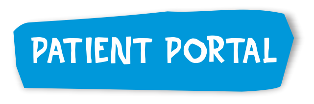 Blue sign with white text that reads 'Patient Portal'.