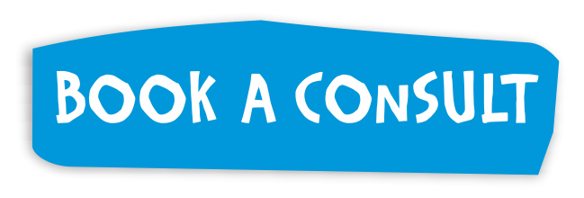Blue button with white text that says "Book a Consult"