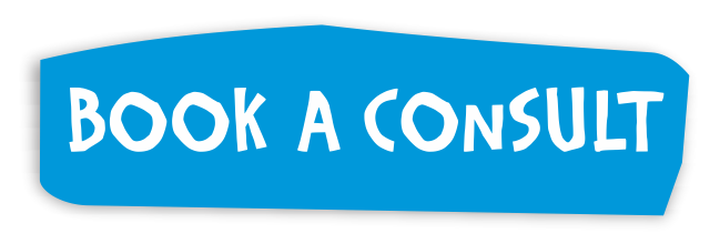 Blue button with white text that says 'Book a Consult'.